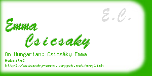 emma csicsaky business card